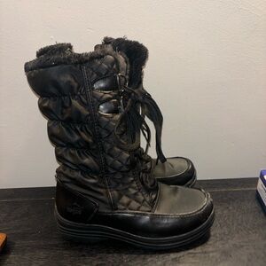 totes Quilted Black Winter Boots